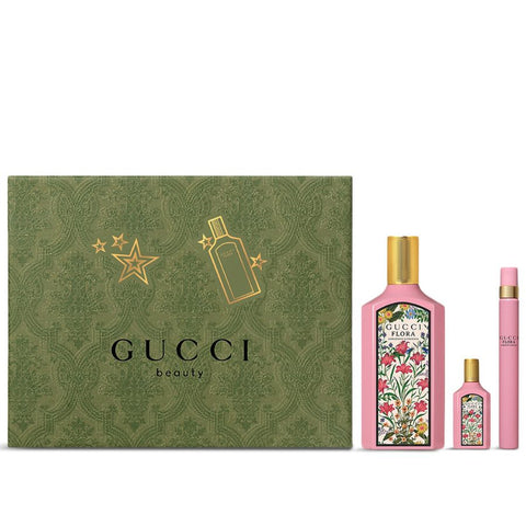 Flora Gorgeous Gardenia by Gucci for Women 3.4 oz EDP 3pc Gift Set