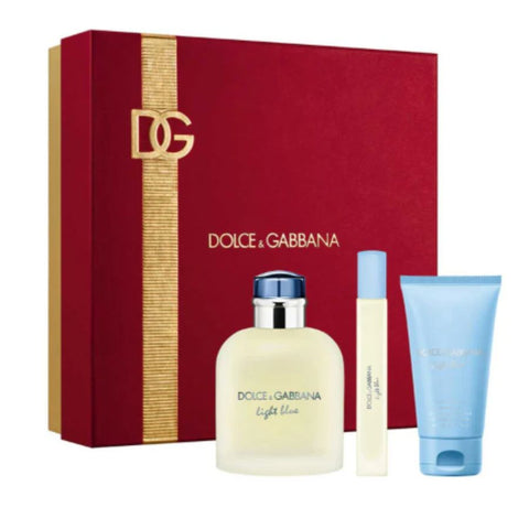Light Blue by Dolce & Gabbana for Men 2.5 oz EDT 3PC Gift Set