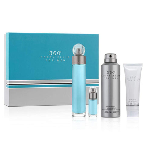 360° by Perry Ellis for Men 3.4 oz EDT 4pc Gift Set